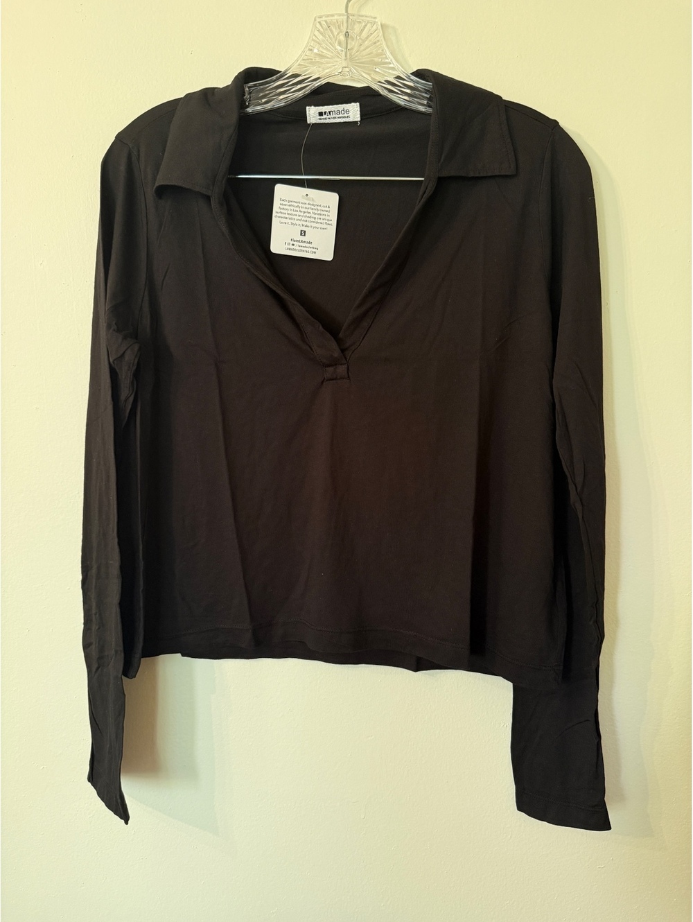 LA Made Revolve black long sleeve top - S